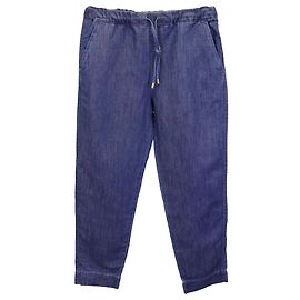 Calça afunilada Max Mara Leisure Pool Chambray em algodão azul Azul