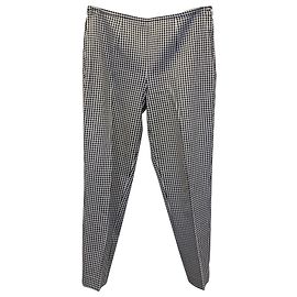 Michael Kors Samantha Gingham Pants in Black Cotton Black