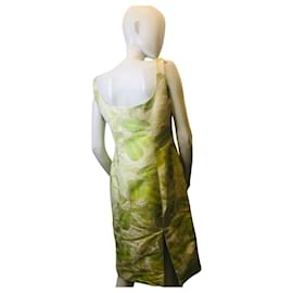 Autre Marque Charaktervolles Blumenkleid Hellgrün