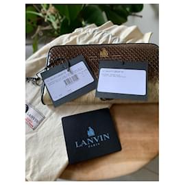 Lanvin-LANVIN Python Long Zipped Wallet-Black,Beige,Golden,Python print,Eggshell,Light brown,Dark brown