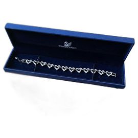 Pulsera vintage de cristal SWAROVSKI blanco rodio Hardware de plata