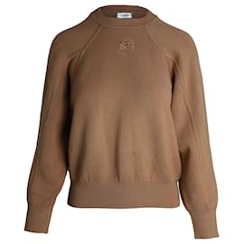 Sandro-Sandro Knitted Logo Sweatshirt in Brown Cotton-Brown