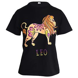 Alberta Ferretti Camiseta Love Me Starlight Leo de algodón negro Negro