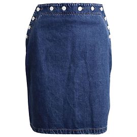 Jupe crayon à boutons MSGM en denim de coton bleu Bleu