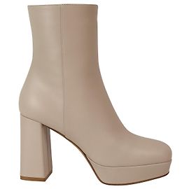 Botas Plataforma Daisen Gianvito Rossi em Couro Bege Marrom Bege