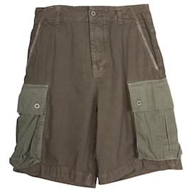 Loewe-Loewe Cargo Shorts in Khaki Cotton-Green,Khaki