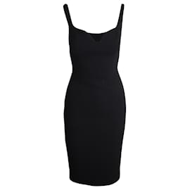 Michael Kors-Michael Kors Collection Sleeveless Bustier Dress in Black Wool-Black