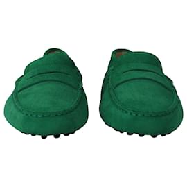 Tod's-Tod's Gomino Driving Shoes in Green Suede-Green