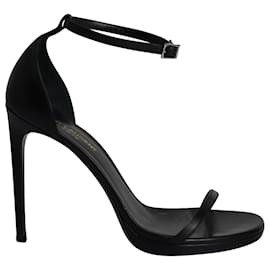Saint Laurent-Saint Laurent Jane Ankle Strap Sandals in Black Leather -Black