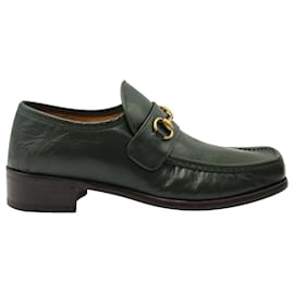 Gucci-Gucci Horsebit Loafers in Dark Green Calf Leather-Green