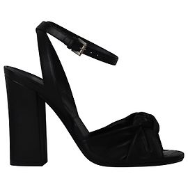 Sandali Michael Kors Gabrielle Runway Block Heel in pelle nera Nero