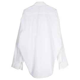 Balenciaga-Balenciaga All Over Logo Shirt in White Cotton-White