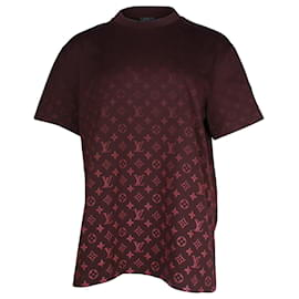 Louis Vuitton-Louis Vuitton Monogram Gradient T-Shirt aus burgunderroter Baumwolle-Bordeaux
