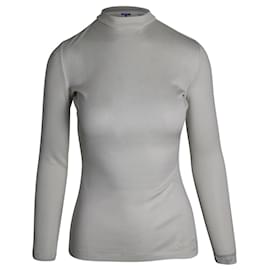 Autre Marque-Top de manga larga con cuello alto en seda color crema de Ralph Lauren Purple Label-Blanco