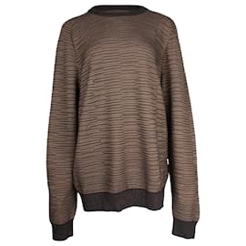 Louis Vuitton-Louis Vuitton suéter oversized listrado em algodão marrom-Marrom