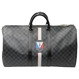 Louis Vuitton-Louis Vuitton Keepall Bandouliere America's Cup World Series Limited Edition Bag in Damier Graphite Canvas-Black