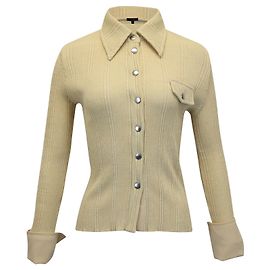 Gestricktes, geripptes Cardigan-Oberteil von Ellery aus gelber Viskose Andere