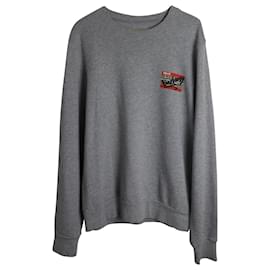 Burberry-Burberry Graffiti Logo Sweatshirt aus grauer Baumwolle-Grau