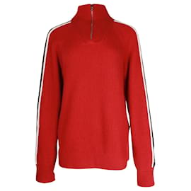 Louis Vuitton-Louis Vuitton Half Zip Turtleneck Sweater in Red Wool -Red