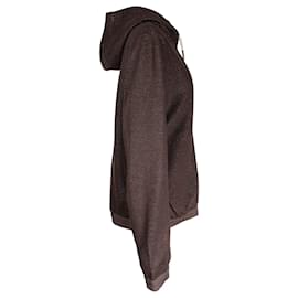 Ermenegildo Zegna-Ermenegildo Zegna Zip-Up Hoodie in Brown Cashmere-Brown