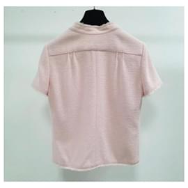 Chanel-Chanel 08C 2008 Runaway Collection Pink Wool Boucle Short Sleeves Jacket-Pink