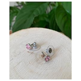 Swarovski-SWAROVSKI Boucles d’oreilles fleurs roses-Argenté,Rose,Bijouterie argentée