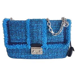 Borsa Miss Dior in tweed blu Blu