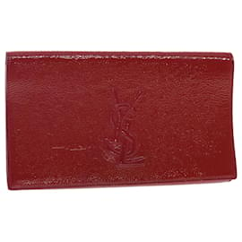 Saint Laurent-SAINT LAURENT Clutch Bag Patent Leather Red Purple Auth yk6626-Red,Purple