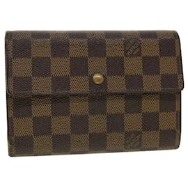 Louis Vuitton-LOUIS VUITTON Damier Ebene Porte Tresor Etui Papie Carteira N61202 Autenticação de LV 40582-Outro