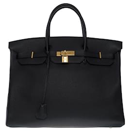 Hermès-Birkin handbag 40 in black leather - 101215-Black