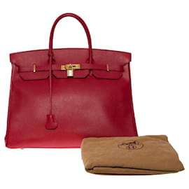 Hermès-HERMES BIRKIN BAG 40 in red leather - 101216-Red