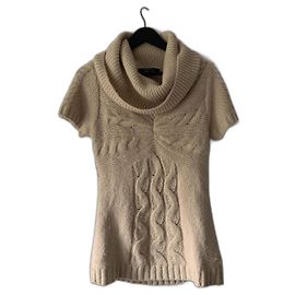 Bcbg Max Azria BCBGMAXAZRIA Pull sans manches en laine Beige Écru Sable Crème Chair