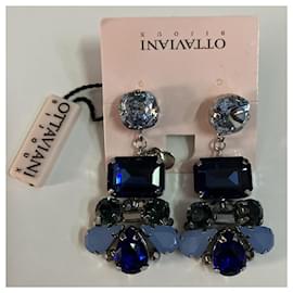 Autre Marque-Earrings-Silvery,Blue