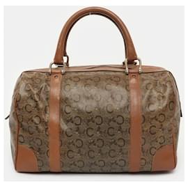 Céline-Celine Macadam Blason Carriage Vintage Boston Handbag-Brown