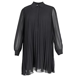 Michael Kors-Michael Kors Pleated Dress in Black Polyester-Black