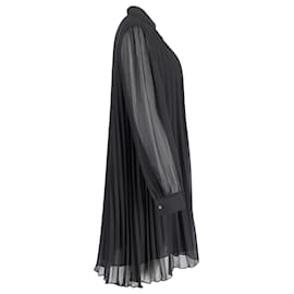 Michael Kors-Michael Kors Pleated Dress in Black Polyester-Black
