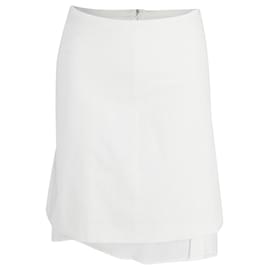 Falda Asimétrica de Prada en Algodón Blanco Blanco