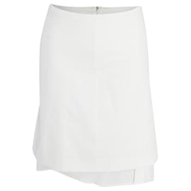 Prada-Prada Asymmetric Skirt in White Cotton-White