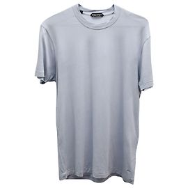 Tom Ford Kurzarm-T-Shirt aus hellblauer Baumwolle Blau Hellblau