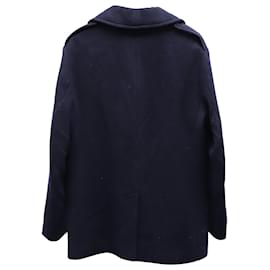Ralph Lauren-Polo Ralph Lauren Double-Breasted Peacoat in Navy Blue Wool-Navy blue