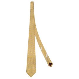 Salvatore Ferragamo Cravatta Stampa Ape in Seta Gialla Giallo