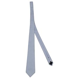 Ermenegildo Zegna-Ermenegildo Zegna Circle Pattern Print in Light Blue Silk-Blue