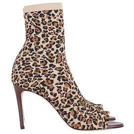 Victoria Beckham Stretch-knit Sock Boots in Animal Print Synthetic Other