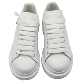 Alexander Mcqueen-Alexander McQueen Oversized Sneakers in White and Pink Leather-White