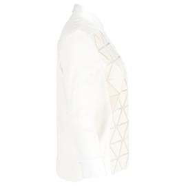 Victoria Beckham-Camisa de algodón color crema con botones geométricos de Victoria Beckham-Blanco,Crudo