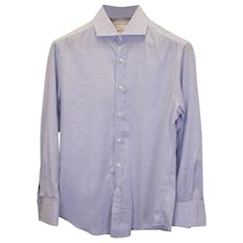 Brunello Cucinelli-Brunello Cucinelli Slim Fit Shirt in Light Blue Cotton-Blue,Light blue