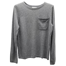 Sandro-Sandro Paris Sweater with Pocket in Grey Cashmere-Grey