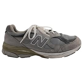 New Balance-New Balance 990V3 Baskets Made in USA en Synthétique Gris Blanc-Gris