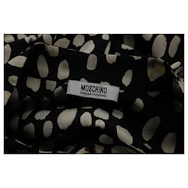 Moschino-Moschino bedruckte Bluse aus schwarzer Seide-Andere