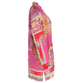 Etro-Etro Sardegna Robe Chemise Imprimée en Ramie Rose-Multicolore